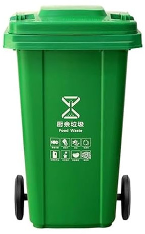 JIESOO Contenedor Basura Exteriores Contenedor Basura 100L 120L Con Ruedas, Bote Basura Grande Con Asa Antideslizante, Estable Resistente Aplastamiento For Restaurantes, Oficinas Y Almacenes(Green,120