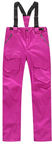SAUTRV Salopette de ski pour femme - Combinaison de ski thermique avec poche - Salopette pour femme - Sans manches - Sangle réglable - Pantalon de neige imperméable - Pantalon de snowboard - Salopette