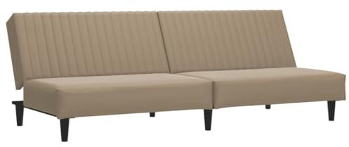 HETFTJN Recamiere Wohnzimmer Couch Bigsofa Camping Sofa - Schlafsofa 2-Sitzer Cappuccino-Braun Kunstleder für Büro Hotelzimmer Jugendzimmer Relaxationsraum