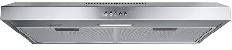 OVO OV-1006R 30 inch Under Cabinet Range Vent with 3 Speed Exhaust Fan, Push Button, Stainless steel, Ducted and Ductless Convertible Kichen Hood, 275 CFM,4000K Cool White Lights