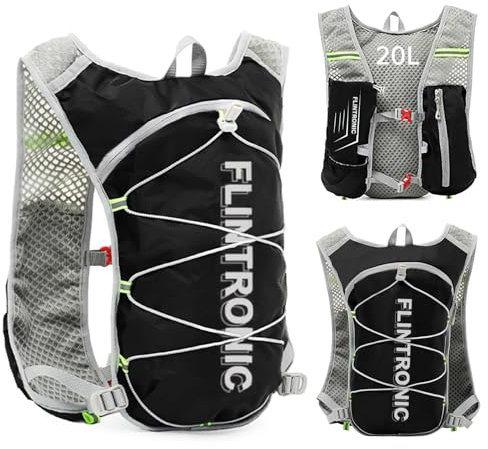 Flintronic Trinkrucksack, Laufrucksack, Multifunktionale Ultrleicht Fahrradrucksack, Reflektierende Fahrradrucksack, für Wandern Trailrunning Radfahren Joggen, für Damen Herren, Lila