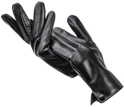Damen-Lederhandschuhe, Schaffell-Handschuhe, Winter, einfache Lederhandschuhe, hochwertige Handschuhe, Touchscreen, 37