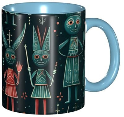Tasse en céramique pour femme Casse-noisette de Noël – Tasse en céramique double couleur – 330 ml, passe au micro-ondes, parfaite pour la maison, le bureau ou comme cadeau (9,5 cm de large)
