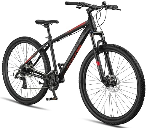 Licorne Bike Diamond Plus – Mountainbike 29 Zoll / 27,5 Zoll, Shimano 24-Gang Schaltung, hydraulische Scheibenbremsen, verriegelbare Federgabel, Schnellspanner Vorder- & Hinterrad