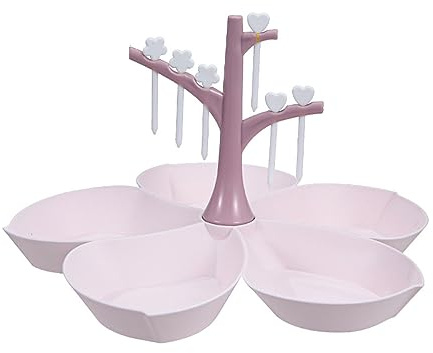 Fruit Etagere Fruit Stand Shared Obstteller All Purpose Serving Bowl Great for Living Room Home Office Party,Pink