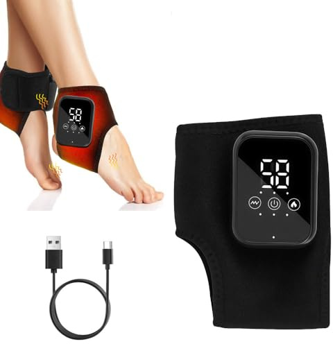 2Pcs Massaggiatore per Piedi, Dispositivo Wireless per il Massaggio dei Piedi Con 5 Modalità di Terapia del Calore e 3 Modalità di con Vibrazione, per Corsa e Rilassamento Muscolare Dopo L'attivi