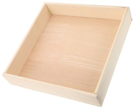 WEKAMOS Wooden Sand Pit Table for Desktop Sand Storage Box Square Montessori Sandbox Tray for Indoor Playrooms Compact Design for Small Spaces and Organized Storage