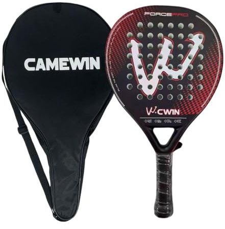 FEMTI 100% Carbon Fiber Padel Racket, Lightweight & Durable Pro Padel Tennis Racquet with Ultra-Soft EVA Foam Core, Ideal for Beginners Adult Players (Red)