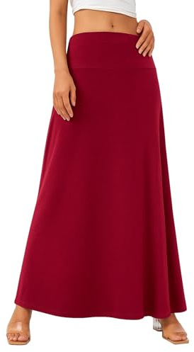Adigaber Femmes Bohème Jupes élastique Maxi Jupes Taille Haute Longues Tube Yoga Jupe