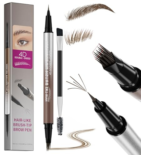 Erinde Lápiz de Cejas Microblading 2 en 1 Doble Punta, Punta Multi-Ramitas y Punta Precisa, Resistente al Agua, Cejas Naturales y Definidas, Larga Duración y Fácil Aplicación #02