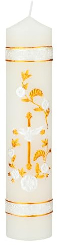 Lyrow Catholic Baptism Candles, First Communion Confirmation Prayer Candles for Church Velas Bautizo Religious Candle for Confirmation Mass Baptism Catholic(Artisanal Cross)