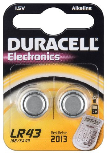 Duracell Knopfzelle Alkali Mangan Batterie (LR43/AG12/V12 GA) 2 Stück
