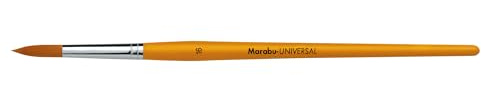 Marabu Universal Pinsel, Größe 16, Synthetikhaarpinsel aus FSC-zertifiziertem Holz, Rundpinsel für Aquarell-, Seiden- und Glasmalerei, 01840000016