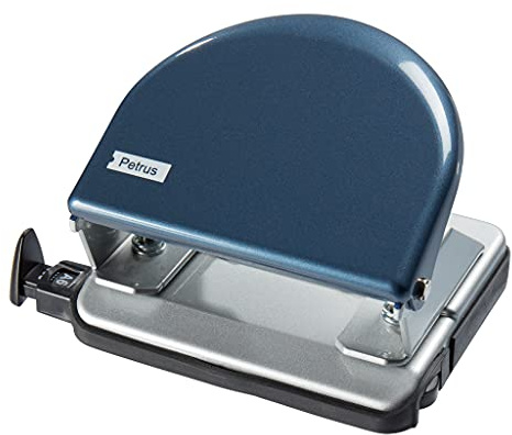 PETRUS 33759 - Taladro de oficina 2 agujeros gama Clásica modelo 52 color azul/plata