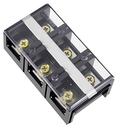 sourcing map Dual Rows 3 Positions 600V 100A Wire Barrier Block Terminal Strip