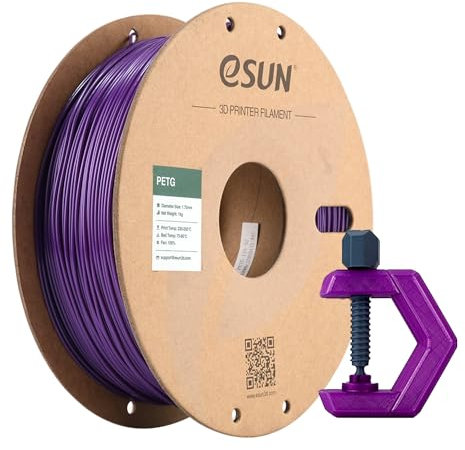 eSUN PETG Filament 1.75mm, 3D Drucker Filament PETG, Maßgenauigkeit +/- 0.05mm, 1kg Spule (2.2 LBS) 3D Druck Filament für 3D Drucker, Solide Lila