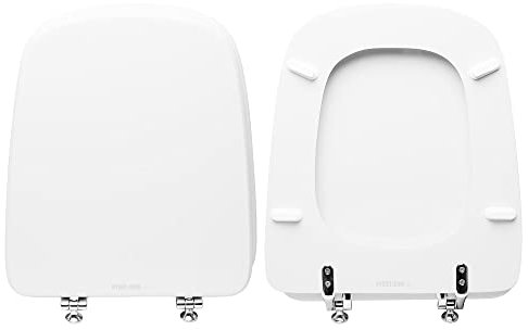 WC-Sitz Ideal Standard Aero wie Original, WC-Sitz aus Holz, beschichtet mit Polyester mit festen Scharnieren, Made in Italy