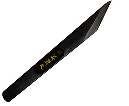 Ikeuti Couteau Kiridashi Japonais Droit Menuiserie Ebénisterie - Forgé Main au Japon - Droitier (Noire, 15 mm)