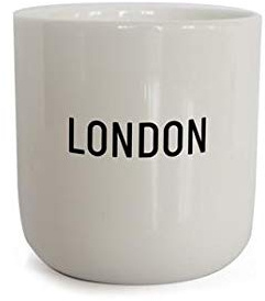 PLTY - Taza - Taza sin asa - Porcelana blanca esmaltada a mano - China de hueso de alta calidad - Tazas divertidas - Londres - Cities