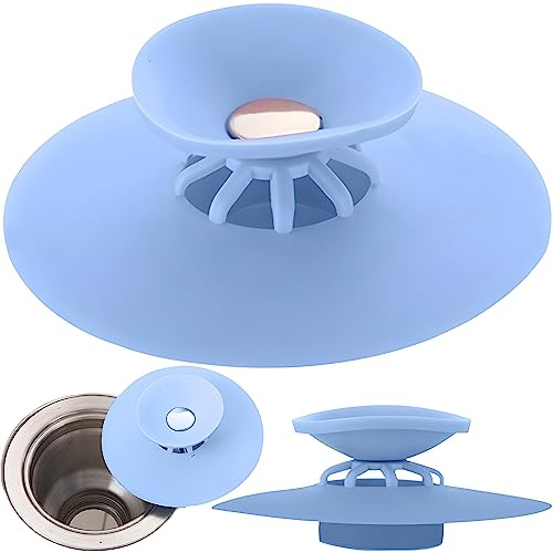Retoo Abflusssieb Silikon Waschbeckenstöpsel Badewannenstöpsel Ablaufstopfen Waschbecken Badewanne Küchenspüle Spülbecken Haarsieb Duschablauf-Stopper Abfluss Stöpsel Gummi Blau