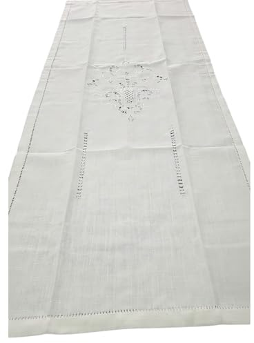 Corredocasa Coppia Tendine in Misto Lino con Ricamo ad Intaglio Elegante Raffinate per Casa, Soggiorno per un'Atmosfera Accogliente Made in Italy Unico e Decorativo(Panna Ricamo Beige, 60x150 cm)