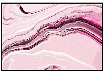 Dostear Küchenläufer rutschfest Teppich Weiches Küchenmatte, Küche Matten Fußmatte Teppich Set Waschmaschinenfest Rosa Linien 23.6 x 35.4 Zoll (60 X 90cm)