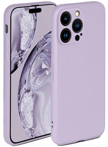 ONEFLOW Mjukt fodral kompatibelt med Apple iPhone 14 Pro Max, silikonskal, upphöjd kant för skärmskydd, två lager, mjukt mobiltelefonfodral – matt syren