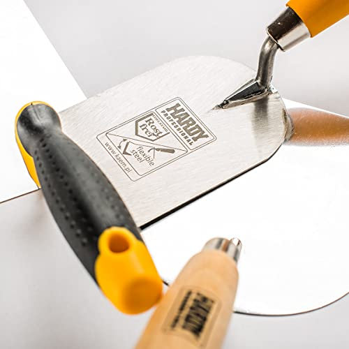 HARDY 2k Glättkelle Serie *28*für Lasuranstriche Putz Kleber Werkzeuge Stiel Holzbau Renovierung Restaurierung Spachtel zum Auftragen von Putz Größe 16x8 cm