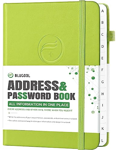 Adressbuch mit alphabetischen Registern, Hardcover-Passwortbuch, Adress-Organizer behalten Sie den Überblick über Telefonnummern, besondere Tage, Geburtstage, Jubiläen und Notizen (13 x 20 cm,