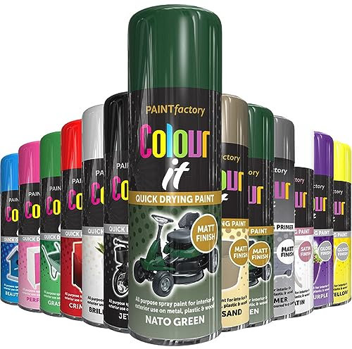 AlezyB - 1 x Nato Green All Purpose Aerosol Spray Paint 250ml. Excellent Coverage, Quick & Fast Drying for interior & exterior Multipurpose Spray for Metal | Plastic | Wood | Glass.