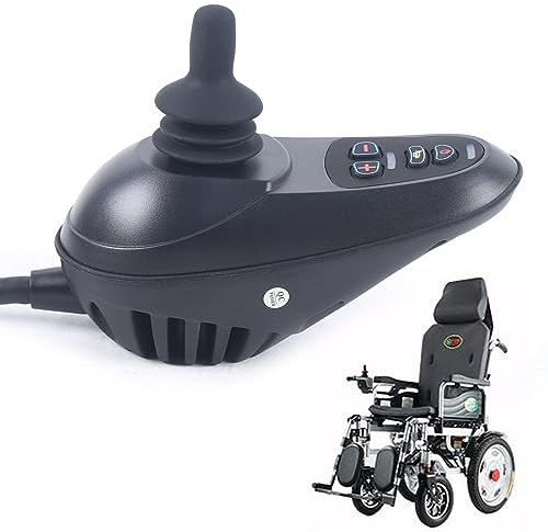 PIAOCAIYIN Rollstuhl-Joystick-Controller, 20 V-30 V Gleichstrom, wasserdicht, elektrischer Power-Rollstuhl-Controller, LED-Command-Joystick-Controller-Teil mit Tasten, für Mobilitäts-Rollstuhl