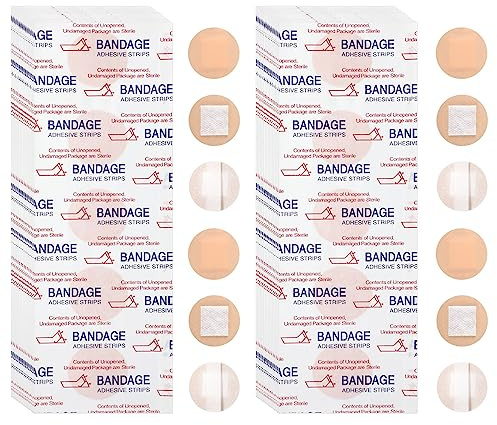 Harewu 200pc selbstklebende runde Bandage, flexible Gewebe selbstklebende Bandage für kleine Wunde Pflege und verstecken Haut Flecken, 0,87 Zoll Durchmesser (200pc)