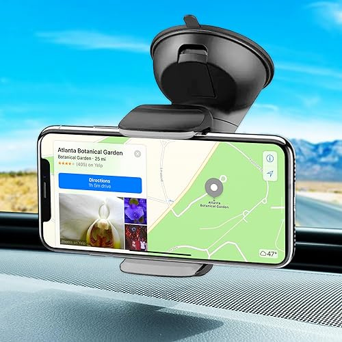 Handyhalterung Auto Saugnapf Armaturenbrett Windschutzscheibe | Kompakte Größe, Universell gültig, Für Handys bis zu 7.6 Zoll Bildschirm