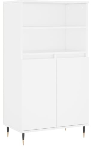 vidaXL Aparador Alto Madera contrachapada Blanco 60x36x110 cm
