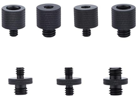 KASINshooting Kit de montaje adaptador de trípode flash de liberación rápida para micrófono de cámara, zapata caliente de 1/4 a 3/8 M5 M6 M8 macho hembra tornillos de rosca de conversión serie para Go