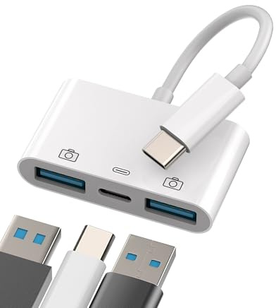 Adattatore USB-C a USB A Cavo OTG 3 in 1 per Apple IPhone15 Pro Max Plus per iPad Pro Air4/5 Mini6 Macbook Tipo C Convertitore Porta di Ricarica Thunderbolt Charge Dongle Mouse Flash Drive Accessori