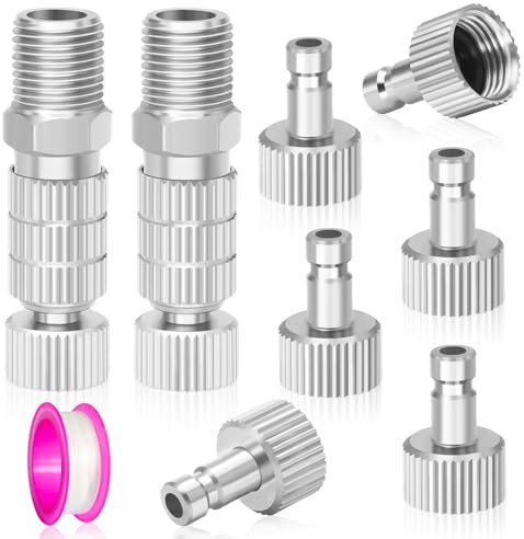Airbrush Quick Release Coupling Disconnect Adapter Kit, Airbrush Quick Coupler with G1/8 Female Connectors and Male Adapters for Quick Release The Airbrush and air Hose