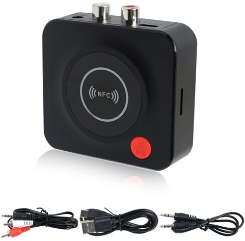 Ricevitore Bluetooth 5.3, Amplificatore HiFi, Ricevitore Bluetooth HiFi, Adattatore Audio Bluetooth, Audio HD e Bassa Latenza, con RCA/AUX Jack 3,5mm per Stereo Casa, Altoparlante, Amplificatore