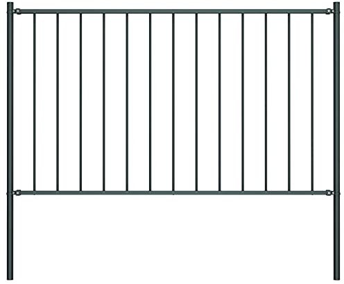 Pannello di recinzione con pali in acciaio verniciato a polvere 1,81x0,75 m antracite-HOME