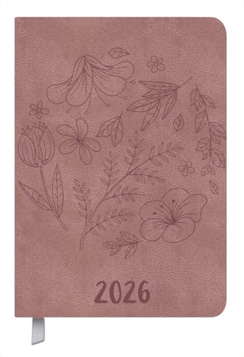 Timer Soft Touch rose - Kalender 2026 - Korsch-Verlag - Taschenkalender A6 - eine Woche auf 2 Seiten - 11 cm x 15,5 cm