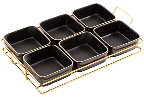CAFIEDR Belles Assiettes en Porcelaine, Assiettes à Dessert/Salade rectangulaires, Petits Plats de Service en céramique pour Fruits, Salade, apéritif Sushi,