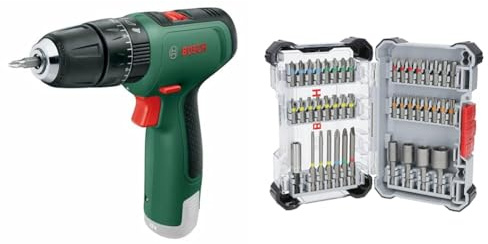 Bosch Akku Bohrschrauber EasyImpact 1200 (Ohne Akku, 12 Volt System, im Karton) + 43x Extra Hard Schrauberbit-Set, 43‑tlg. (197 x 110,5 mm, Professional Zubehör Schraubendreher, Bohrschrauber)