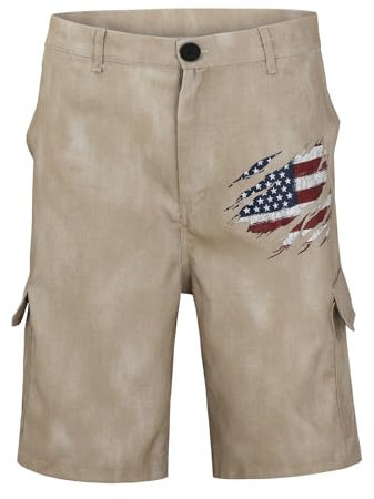 Taktische Cargo-Shorts für Herren, Outdoor, Wandern, Walking, Laufen, Shorts mit mehreren Taschen, dehnbare Taille, halbe Hose, Used-Look, kurze Hose, Sommerkleidung für Herren, khaki, S