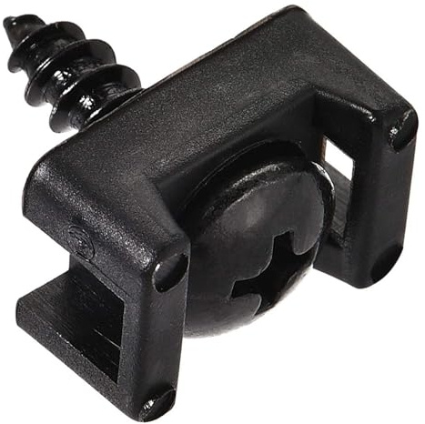 TOP-VIGOR 50Sets Nylon Cable Tie Mount Base, 14.6mm x 10mm x 6.85mm Saddle Type Mount Wire Holder, Cable Zip Ties, Adjustable Cable Tie Holder with Screws and Ties for Wire and Cable Tidy, Black