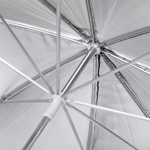 Yosoo Fotografie Regenschirm, 33in Studio Photo Strobe Blitzleuchte Reflektor Schwarz Silber Regenschirm, Leicht zu Montieren, Maximieren die Lichtverteilung für Alle Ebenenfotografen, Ideal für Große