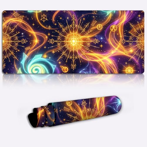 cosmic magic swirls Gaming Mouse Pad Non-Slip Rubber Base Pad Office Home Novelty Printed Desk Accessory Laptop Desktop Printed Art Ergonomic 600 * 350 * 4mm