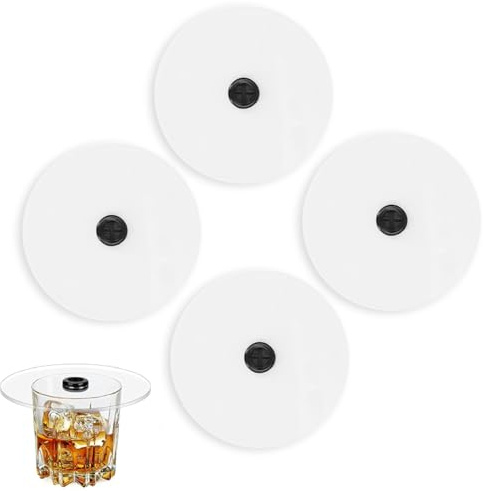 4PCS Smoke Infuser Lids, 4.7 Cocktail Drinks Smoking Covers Round Drink Smoking Cover Cocktail Wine Cover Smoking Meat Tools Smoke Infuser Accessories for Wine Cups Goblet Glasses Tumblers