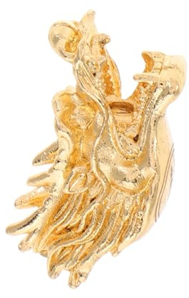 Angoily Baguette de Radiesthésie en Cuivre Tête de Dragon Dorée, Outil de Localisation des Conduites D'eau, Bâton de Sorcière pour Chasse aux Fantômes et Détection D'or, Accessoire Feng