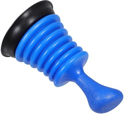 Lurrose Bathroom Drain Plunger with Suction Cup, Blue Mini Sink Plunger for Shower and Toilet Pipe Unblocker, Small Pipe Drain Cleaner Tool for Bathroom and Kitchen
