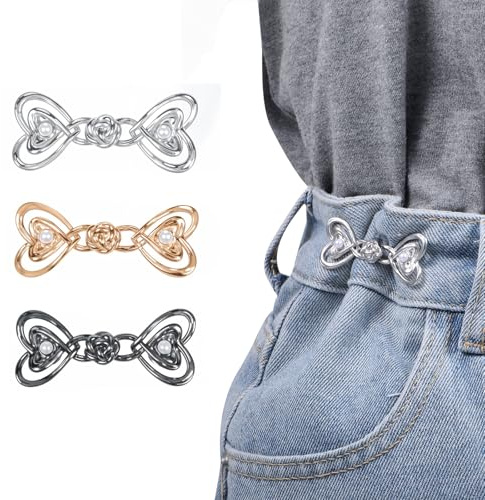 Qianyu 3 Sets Pant Waist Tightener Adjustable Button,No Sew Fit Button Pins